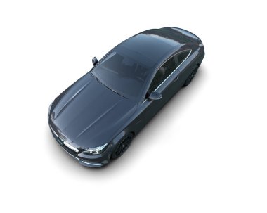 Beyaz zemin üzerinde izole edilmiş 3D resimleme spor araba