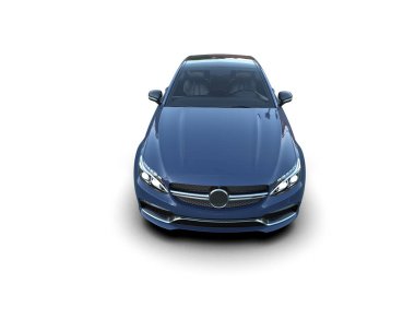 Beyaz zemin üzerinde izole edilmiş 3D resimleme spor araba