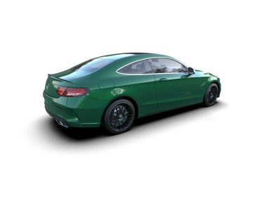 Beyaz zemin üzerinde izole edilmiş 3D resimleme spor araba