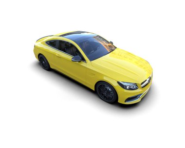 Beyaz zemin üzerinde izole edilmiş 3D resimleme spor araba