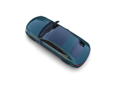 Beyaz zemin üzerinde izole edilmiş 3D resimleme spor araba