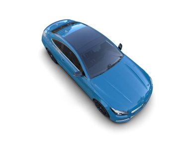 Beyaz zemin üzerinde izole edilmiş 3D resimleme spor araba