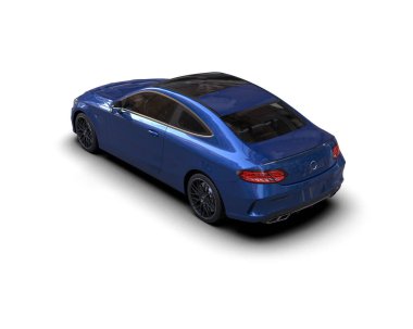 Beyaz zemin üzerinde izole edilmiş 3D resimleme spor araba