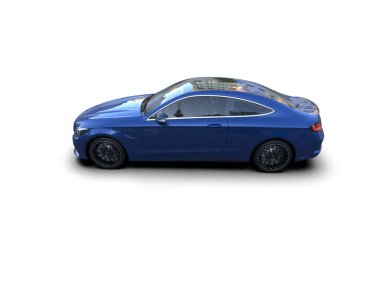 Beyaz zemin üzerinde izole edilmiş 3D resimleme spor araba