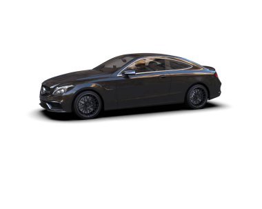 Beyaz zemin üzerinde izole edilmiş 3D resimleme spor araba