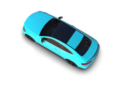 Beyaz zemin üzerinde izole edilmiş 3D resimleme spor araba