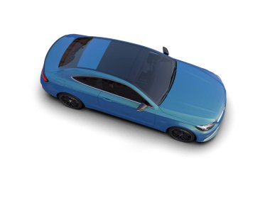 Beyaz zemin üzerinde izole edilmiş 3D resimleme spor araba