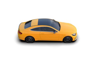 Beyaz zemin üzerinde izole edilmiş 3D resimleme spor araba