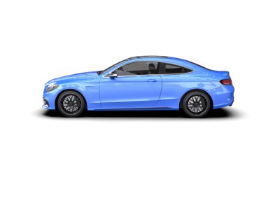 Beyaz zemin üzerinde izole edilmiş 3D resimleme spor araba