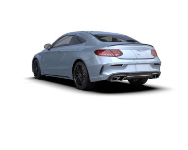 Beyaz zemin üzerinde izole edilmiş 3D resimleme spor araba