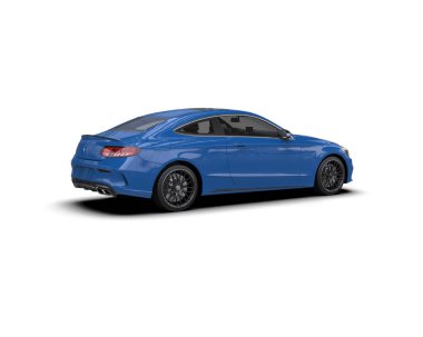 Beyaz zemin üzerinde izole edilmiş 3D resimleme spor araba