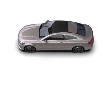 Beyaz zemin üzerinde izole edilmiş 3D resimleme spor araba