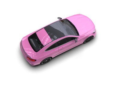 Beyaz zemin üzerinde izole edilmiş 3D resimleme spor araba