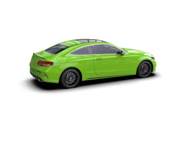 Beyaz zemin üzerinde izole edilmiş 3D resimleme spor araba