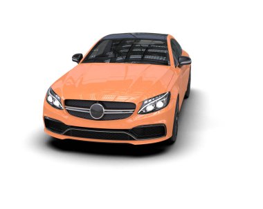 Beyaz zemin üzerinde izole edilmiş 3D resimleme spor araba