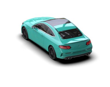 Beyaz zemin üzerinde izole edilmiş 3D resimleme spor araba