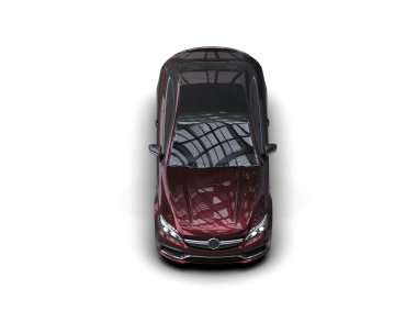 Beyaz zemin üzerinde izole edilmiş 3D resimleme spor araba