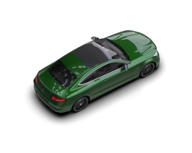 Beyaz zemin üzerinde izole edilmiş 3D resimleme spor araba