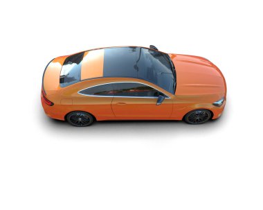 Beyaz zemin üzerinde izole edilmiş 3D resimleme spor araba