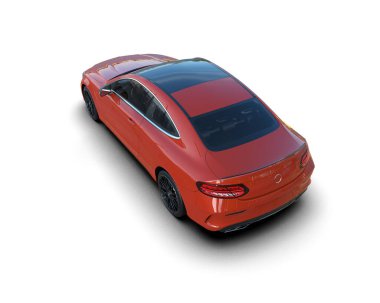 Beyaz zemin üzerinde izole edilmiş 3D resimleme spor araba