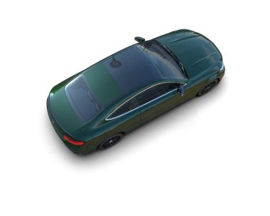 Beyaz zemin üzerinde izole edilmiş 3D resimleme spor araba