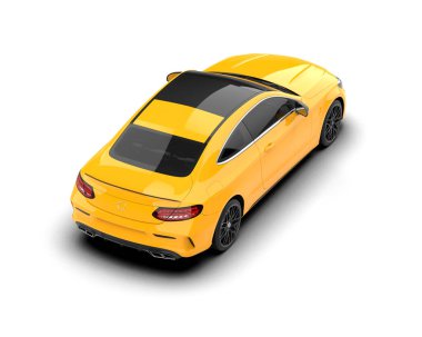 Beyaz zemin üzerinde izole edilmiş 3D resimleme spor araba