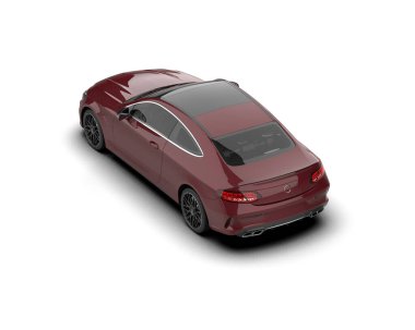 Beyaz zemin üzerinde izole edilmiş 3D resimleme spor araba