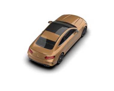 Beyaz zemin üzerinde izole edilmiş 3D resimleme spor araba