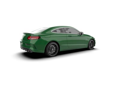 Beyaz zemin üzerinde izole edilmiş 3D resimleme spor araba