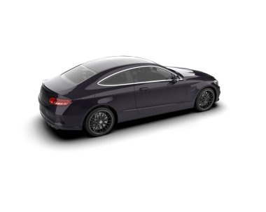 Beyaz zemin üzerinde izole edilmiş 3D resimleme spor araba