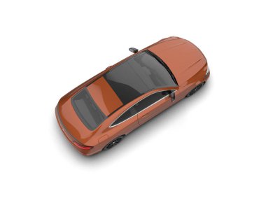 Beyaz zemin üzerinde izole edilmiş 3D resimleme spor araba