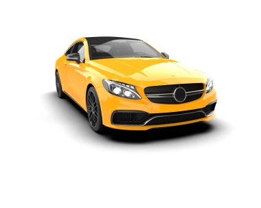 Beyaz zemin üzerinde izole edilmiş 3D resimleme spor araba