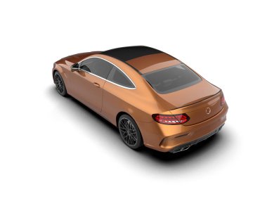 Beyaz zemin üzerinde izole edilmiş 3D resimleme spor araba