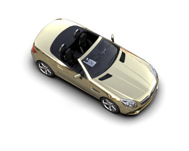 Beyaz zemin üzerinde izole edilmiş 3D resimleme spor araba