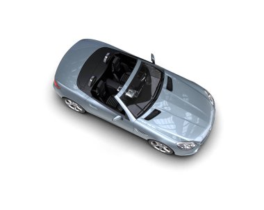 Beyaz zemin üzerinde izole edilmiş 3D resimleme spor araba