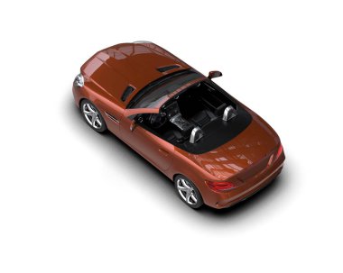 Beyaz zemin üzerinde izole edilmiş 3D resimleme spor araba