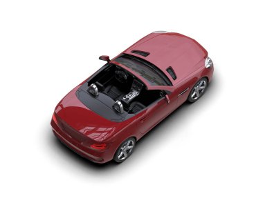 Beyaz zemin üzerinde izole edilmiş 3D resimleme spor araba