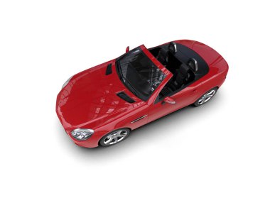 Beyaz zemin üzerinde izole edilmiş 3D resimleme spor araba