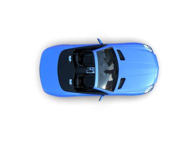 Beyaz zemin üzerinde izole edilmiş 3D resimleme spor araba