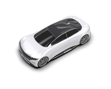 Beyaz zemin üzerinde izole edilmiş 3D resimleme spor araba