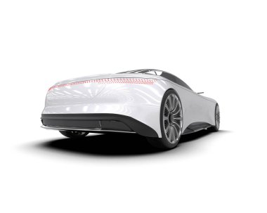 Beyaz zemin üzerinde izole edilmiş 3D resimleme spor araba