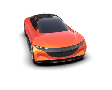 Beyaz zemin üzerinde izole edilmiş 3D resimleme spor araba