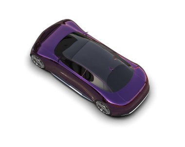 Beyaz zemin üzerinde izole edilmiş 3D resimleme spor araba