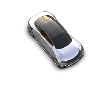 Beyaz zemin üzerinde izole edilmiş 3D resimleme spor araba