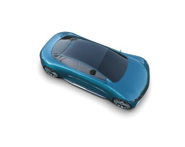 Beyaz zemin üzerinde izole edilmiş 3D resimleme spor araba