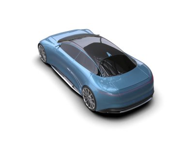 Beyaz zemin üzerinde izole edilmiş 3D resimleme spor araba