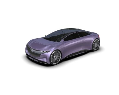 Beyaz zemin üzerinde izole edilmiş 3D resimleme spor araba