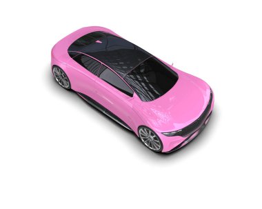 Beyaz zemin üzerinde izole edilmiş 3D resimleme spor araba