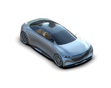 Beyaz zemin üzerinde izole edilmiş 3D resimleme spor araba