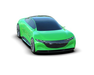 Beyaz zemin üzerinde izole edilmiş 3D resimleme spor araba